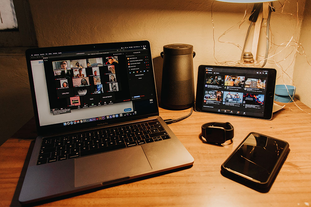 Remote team enjoying a virtual team-building activity