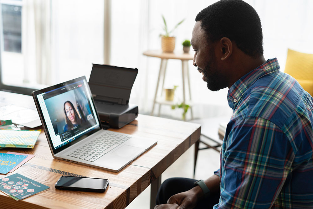 Remote team participating in an online team-building activity.